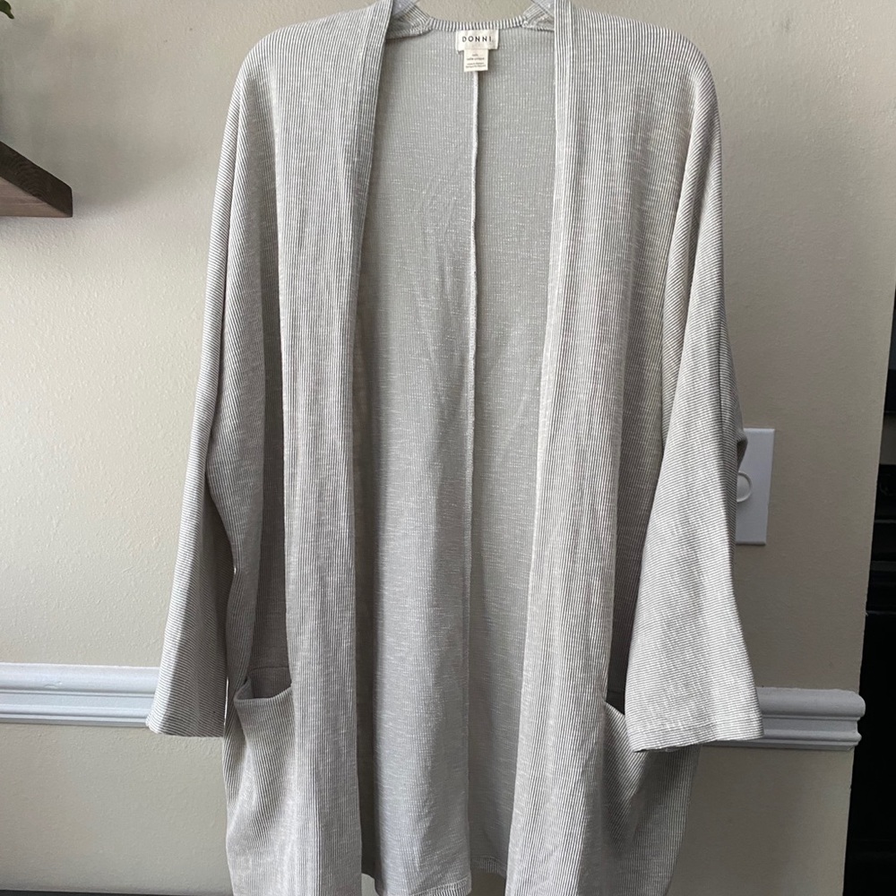 Donni ribbed lightweight sweater cardigan OSFM